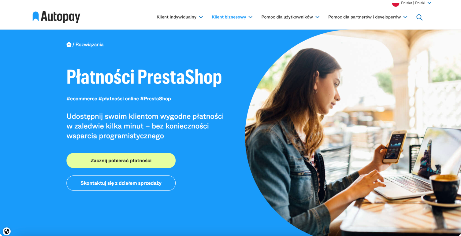 Logotypy różnych wersji PrestaShop, z którymi kompatybilny jest moduł płatności Autopay.
